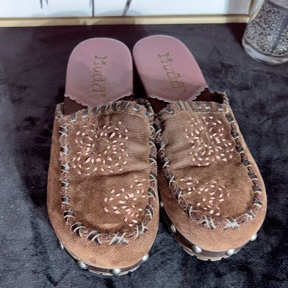 Mudd vintage 90s y2k rosey fabric clog embroidered - Picture 4 of 8